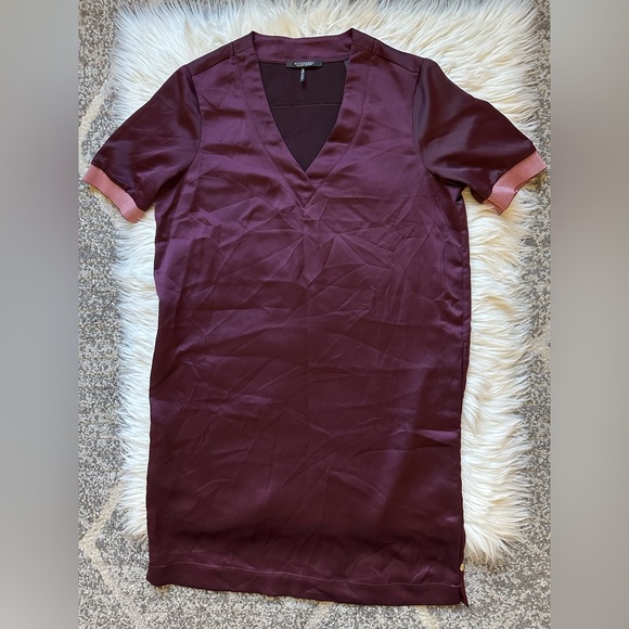 Scotch & Soda wine satin shift dress - Picture 2 of 7